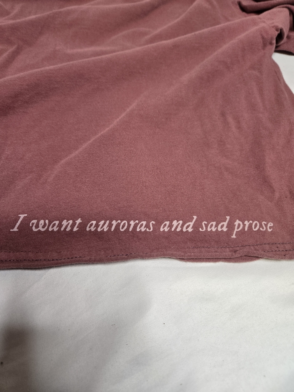 TAYLOR SWIFT maroon Auroras And Sad Prose puff‎ long sleeve cropped tee shirt M - Picture 7 of 10